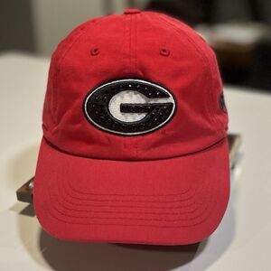 Georgia Bulldogs Women’s Baseball Hat Cap Red Black Bling Bedazzled Embellished